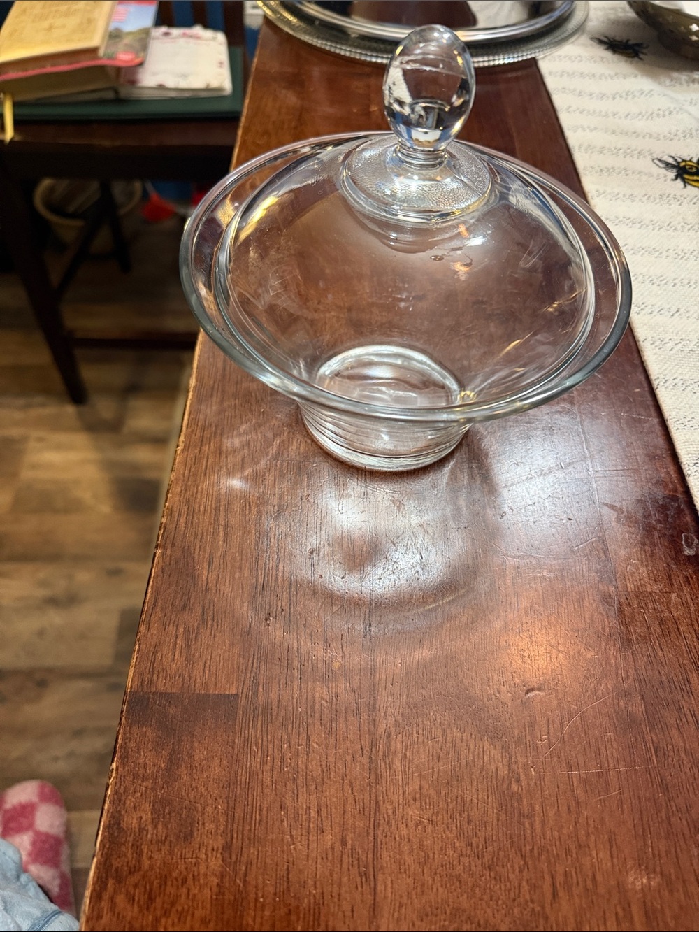 Clear Glass Lidded Serving Bowl - Classic Home Dining candy Dish elegant holiday
